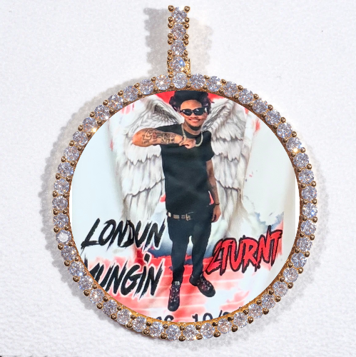 LARGE 3D CIRCLE CUSTOM PICTURE PENDANT