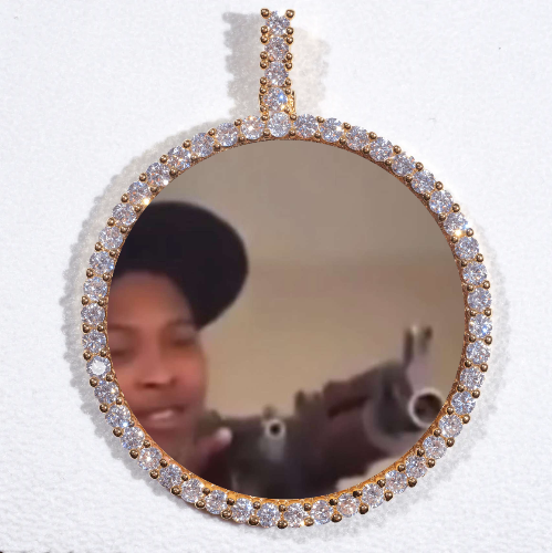 LARGE 3D CIRCLE CUSTOM PICTURE PENDANT