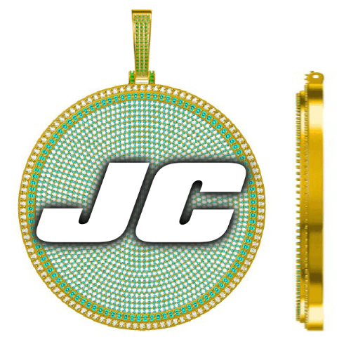 CUSTOM LETTER NECKLACE 3D BIG DISC