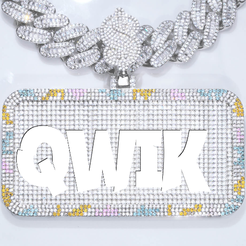 CUSTOM LETTER NECKLACE 3D COLORFUL SQUARE