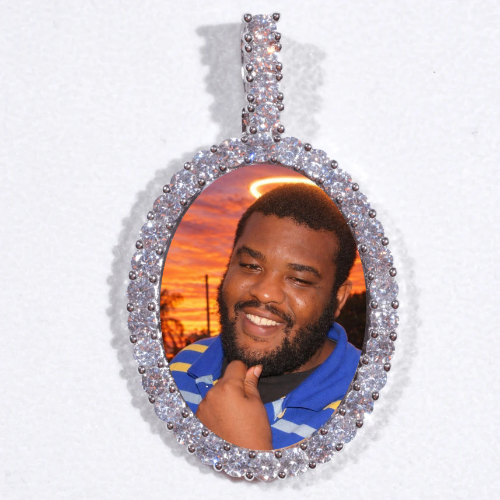 Large 3D Oval Custom Picture Pendant