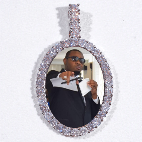 Large 3D Oval Custom Picture Pendant