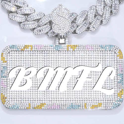 CUSTOM LETTER NECKLACE 3D COLORFUL SQUARE