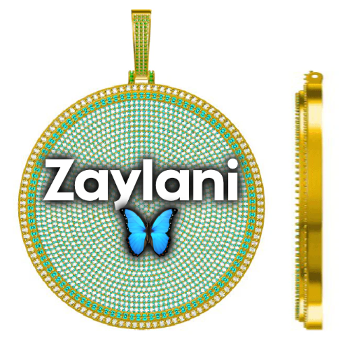 CUSTOM LETTER NECKLACE 3D BIG DISC