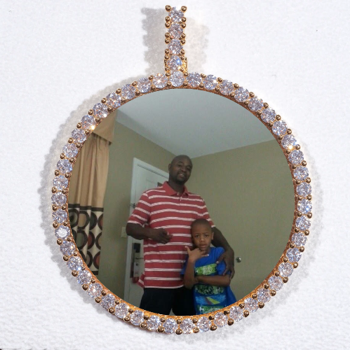 LARGE 3D CIRCLE CUSTOM PICTURE PENDANT