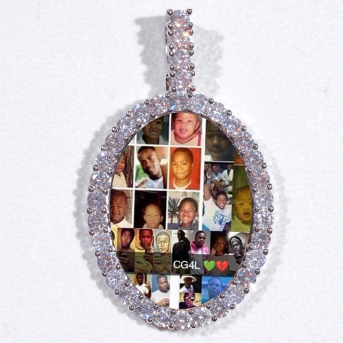 Large 3D Oval Custom Picture Pendant