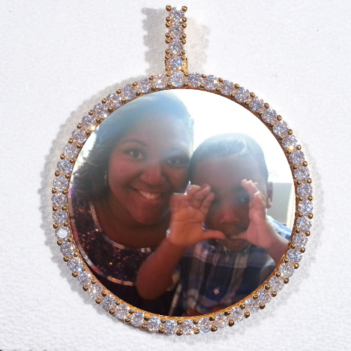 LARGE 3D CIRCLE CUSTOM PICTURE PENDANT