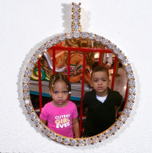 LARGE 3D CIRCLE CUSTOM PICTURE PENDANT