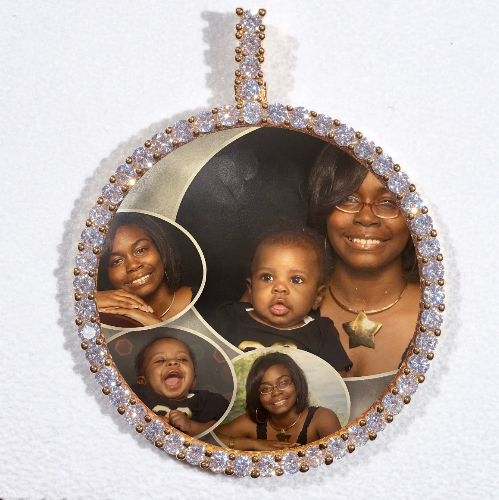 LARGE 3D CIRCLE CUSTOM PICTURE PENDANT