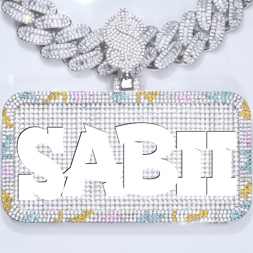 CUSTOM LETTER NECKLACE 3D COLORFUL SQUARE