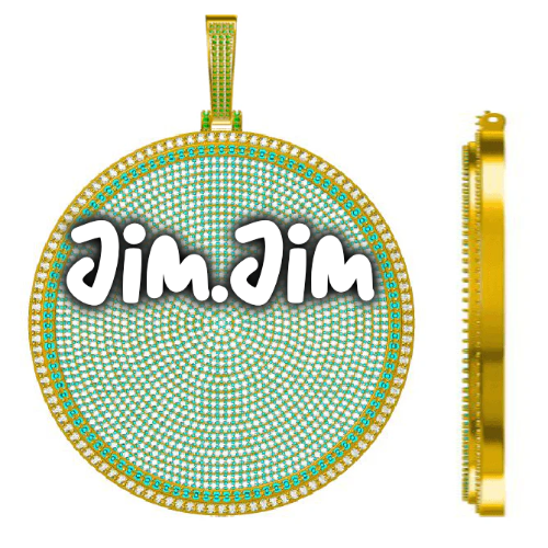 CUSTOM LETTER NECKLACE 3D BIG DISC