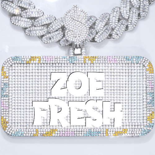 CUSTOM LETTER NECKLACE 3D COLORFUL SQUARE