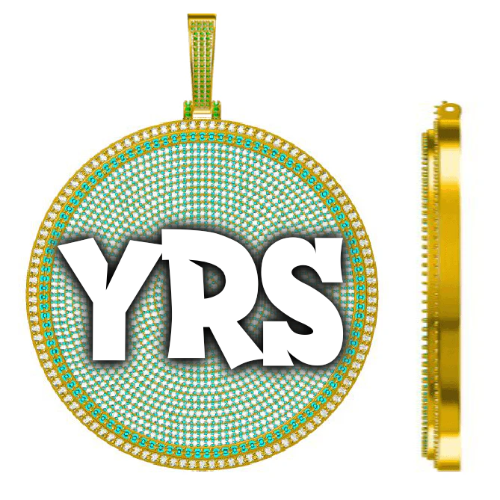 CUSTOM LETTER NECKLACE 3D BIG DISC