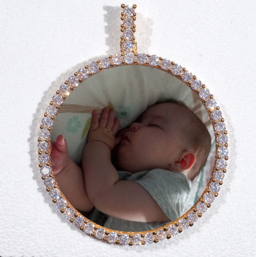 LARGE 3D CIRCLE CUSTOM PICTURE PENDANT
