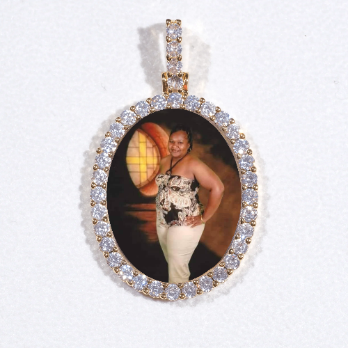 3D Oval Custom Picture Pendant