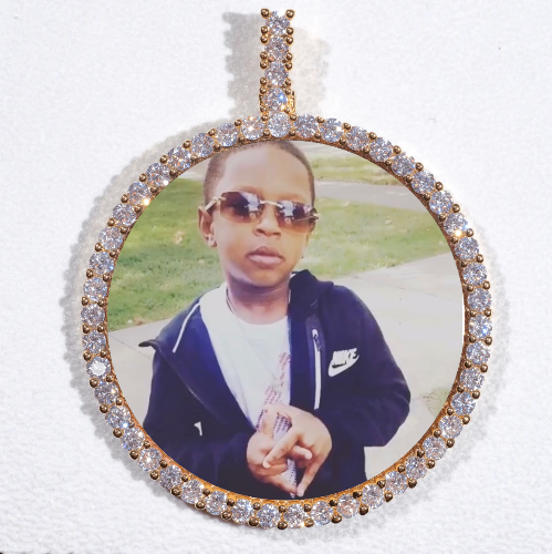 LARGE 3D CIRCLE CUSTOM PICTURE PENDANT
