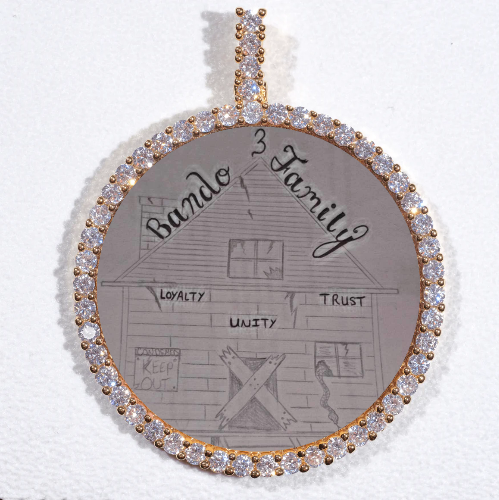 LARGE 3D CIRCLE CUSTOM PICTURE PENDANT