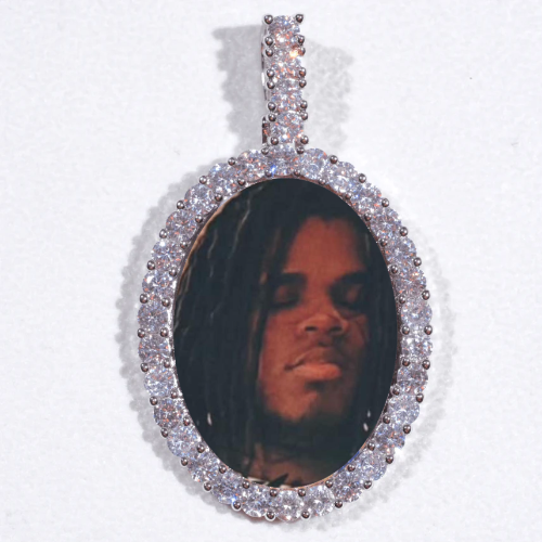 Large 3D Oval Custom Picture Pendant