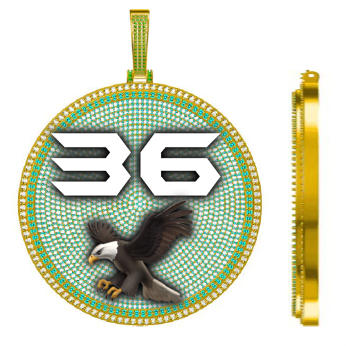 CUSTOM LETTER NECKLACE 3D BIG DISC