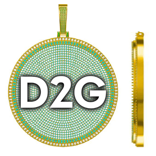 CUSTOM LETTER NECKLACE 3D BIG DISC