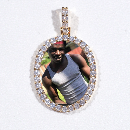 3D Oval Custom Picture Pendant