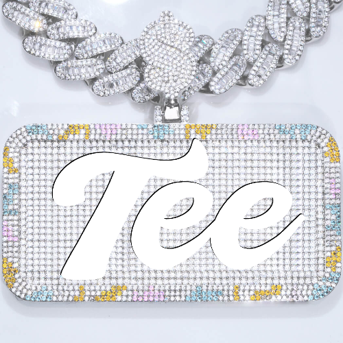 CUSTOM LETTER NECKLACE 3D COLORFUL SQUARE