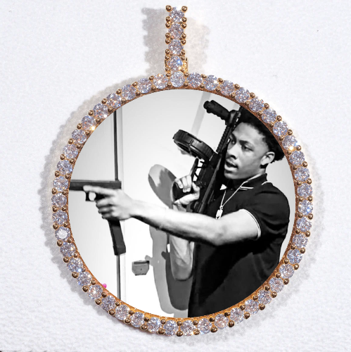 LARGE 3D CIRCLE CUSTOM PICTURE PENDANT