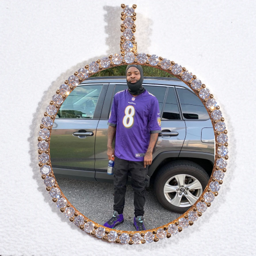 LARGE 3D CIRCLE CUSTOM PICTURE PENDANT