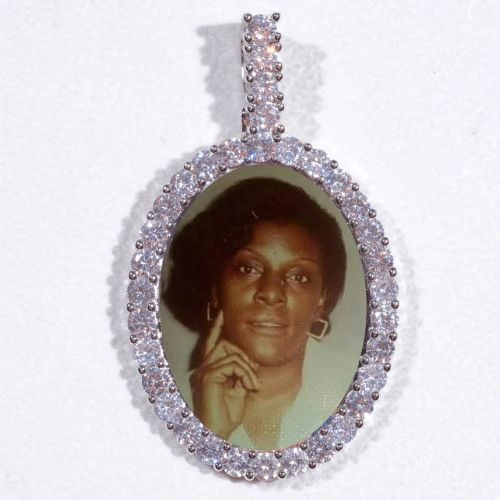 Large 3D Oval Custom Picture Pendant