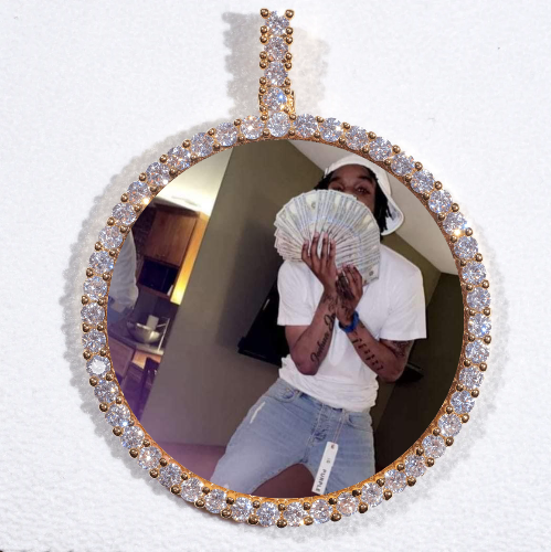 LARGE 3D CIRCLE CUSTOM PICTURE PENDANT