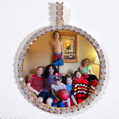 LARGE 3D CIRCLE CUSTOM PICTURE PENDANT