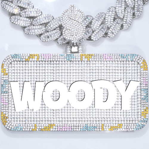 CUSTOM LETTER NECKLACE 3D COLORFUL SQUARE