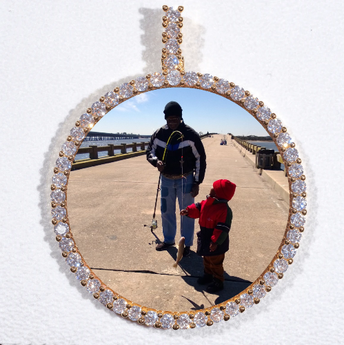 LARGE 3D CIRCLE CUSTOM PICTURE PENDANT