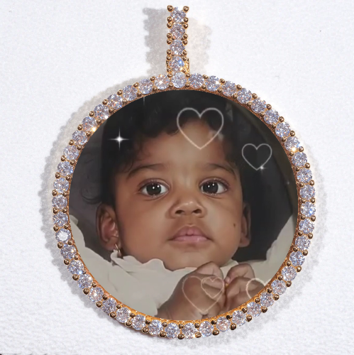 LARGE 3D CIRCLE CUSTOM PICTURE PENDANT