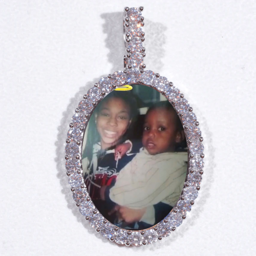 Large 3D Oval Custom Picture Pendant