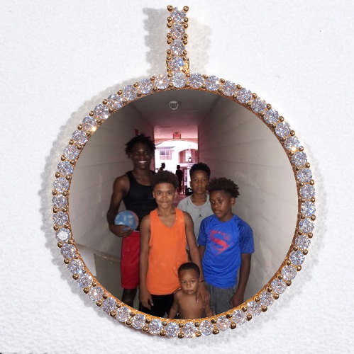 LARGE 3D CIRCLE CUSTOM PICTURE PENDANT