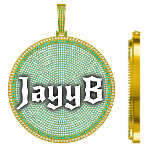 CUSTOM LETTER NECKLACE 3D BIG DISC