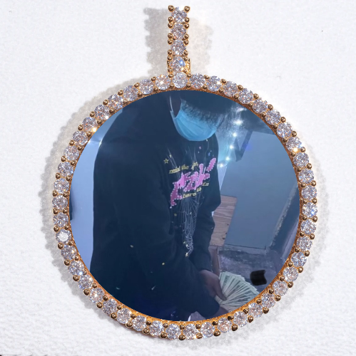 LARGE 3D CIRCLE CUSTOM PICTURE PENDANT