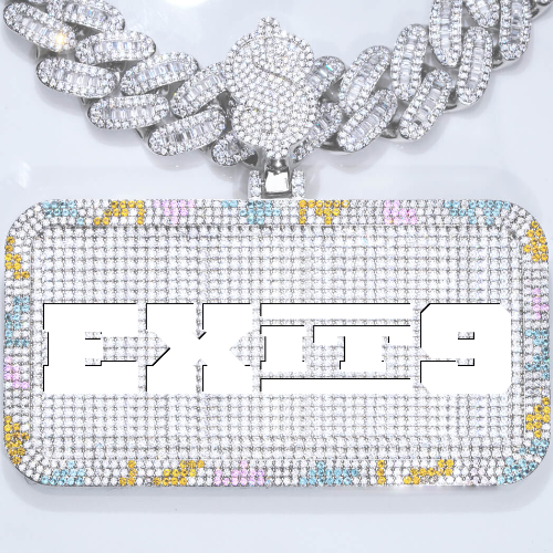CUSTOM LETTER NECKLACE 3D COLORFUL SQUARE