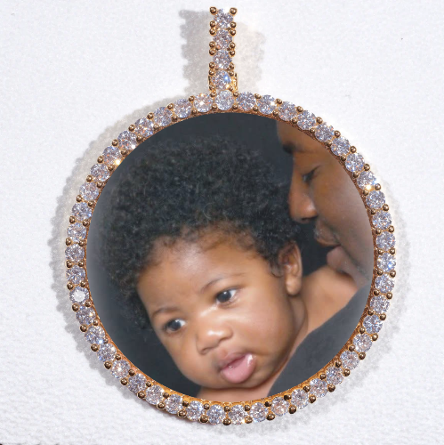 LARGE 3D CIRCLE CUSTOM PICTURE PENDANT