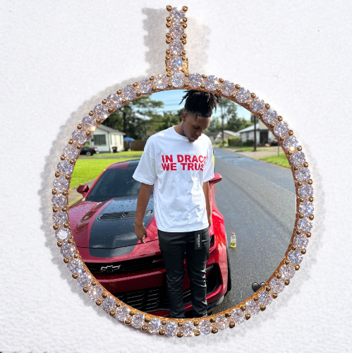 LARGE 3D CIRCLE CUSTOM PICTURE PENDANT