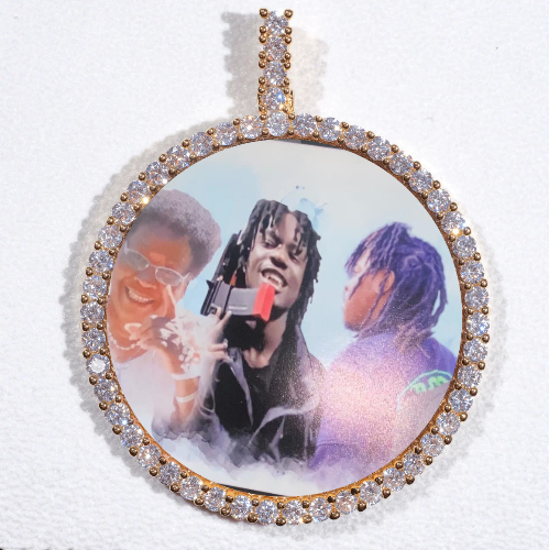 LARGE 3D CIRCLE CUSTOM PICTURE PENDANT