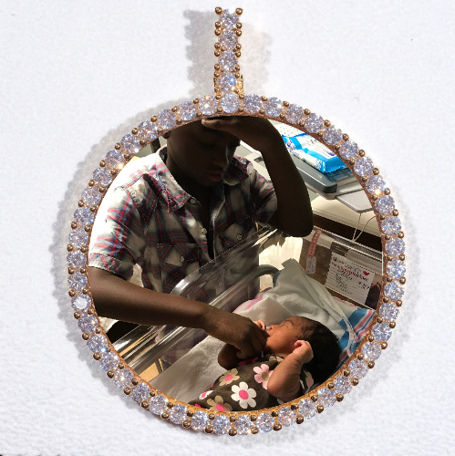 LARGE 3D CIRCLE CUSTOM PICTURE PENDANT