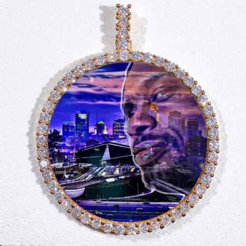 LARGE 3D CIRCLE CUSTOM PICTURE PENDANT