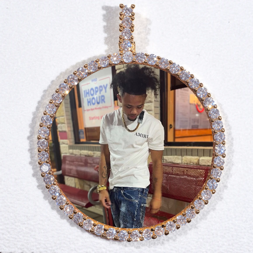 LARGE 3D CIRCLE CUSTOM PICTURE PENDANT