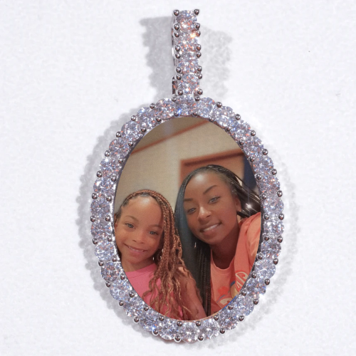 Large 3D Oval Custom Picture Pendant