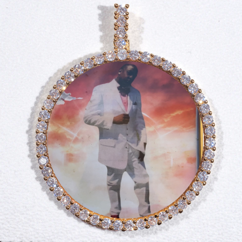 LARGE 3D CIRCLE CUSTOM PICTURE PENDANT