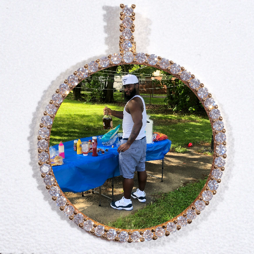LARGE 3D CIRCLE CUSTOM PICTURE PENDANT