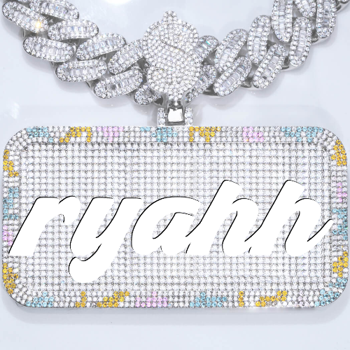 CUSTOM LETTER NECKLACE 3D COLORFUL SQUARE