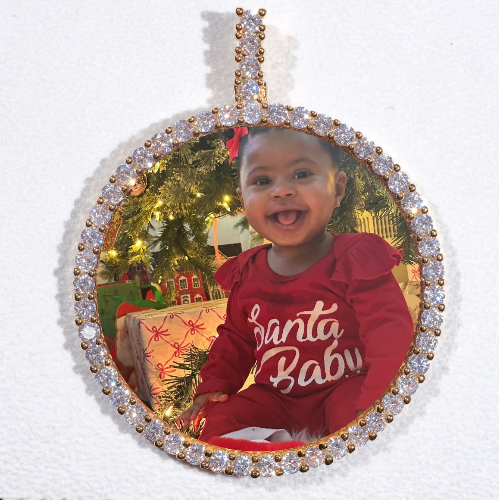 LARGE 3D CIRCLE CUSTOM PICTURE PENDANT
